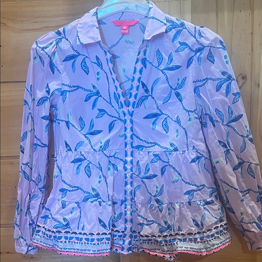 Lilly Pulitzer Blouse purple teal and blue